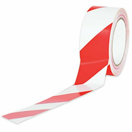 SWIVEL 2 in. x 36 yds. Red-White Striped Vinyl Safety Tape SW3359589